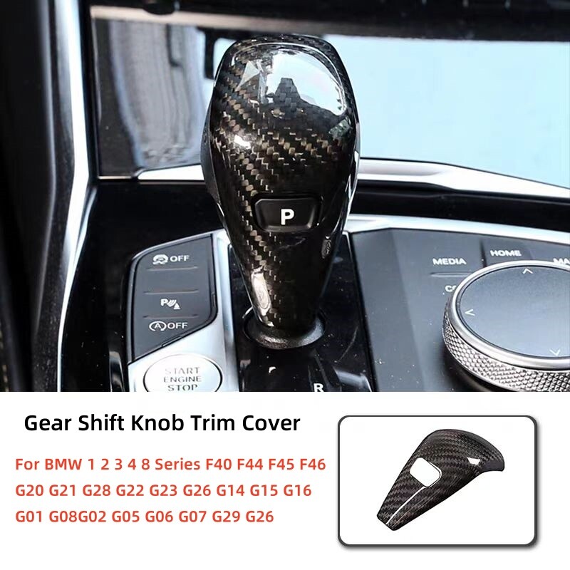 For BMW X5 G05 X6 G06 X7 07 Z4 G29 Real Carbon Fiber Gear Shift Knob Cover Trim