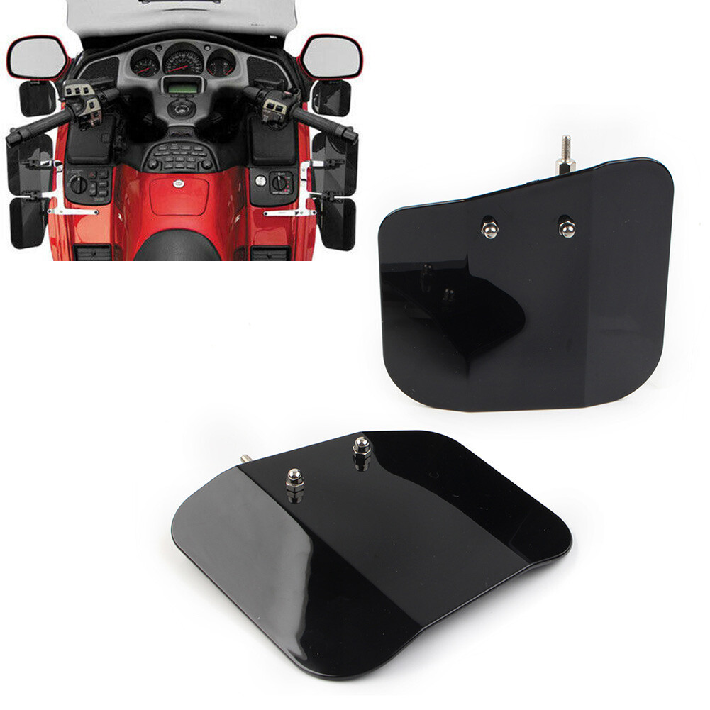 Fit Honda GL1800 2001-2017 F6B Black Air Wing Deflector Windshield Mirror Mount