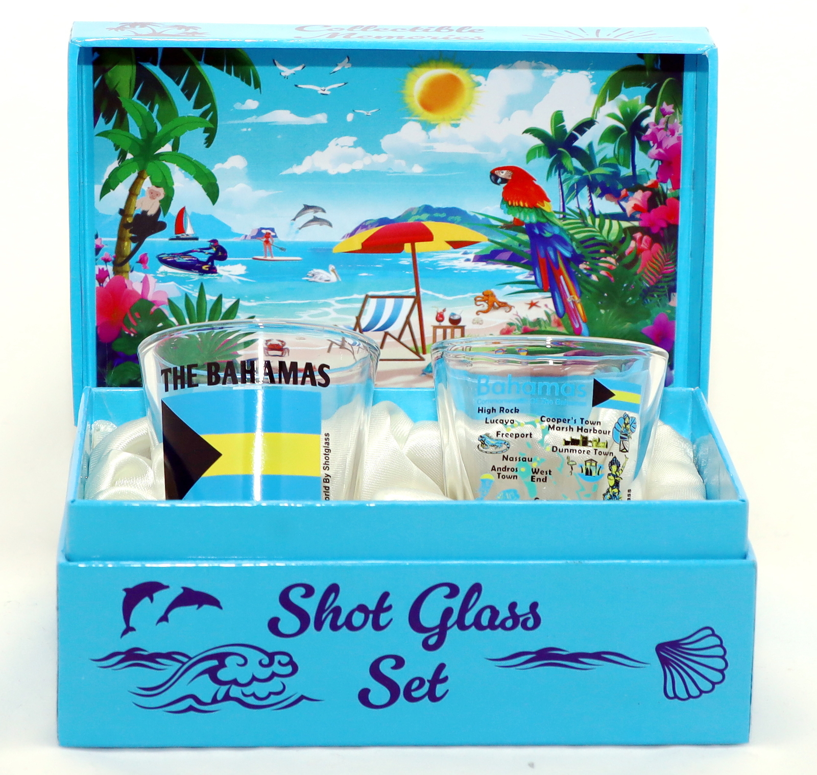 Bahamas Caribbean Boxed Shot Glass Set (Set of 2)
