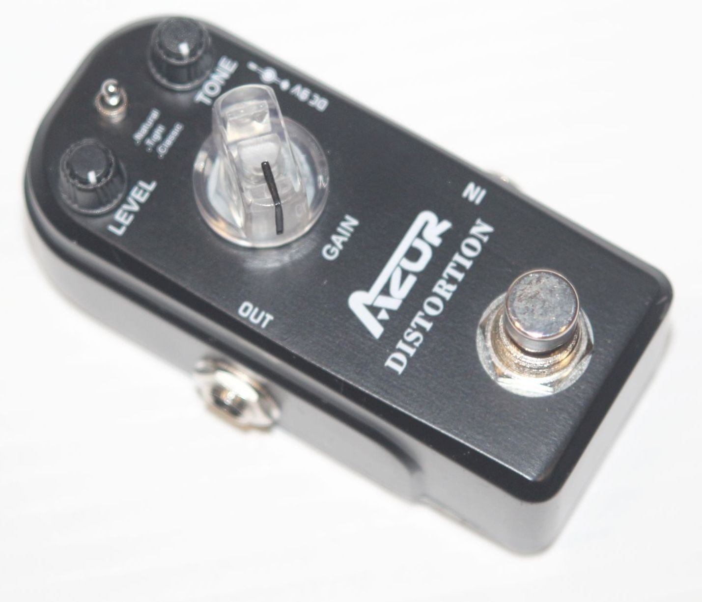 Azur Mini Distortion Pedal Black - Guitar Musical Instrument Effects FX