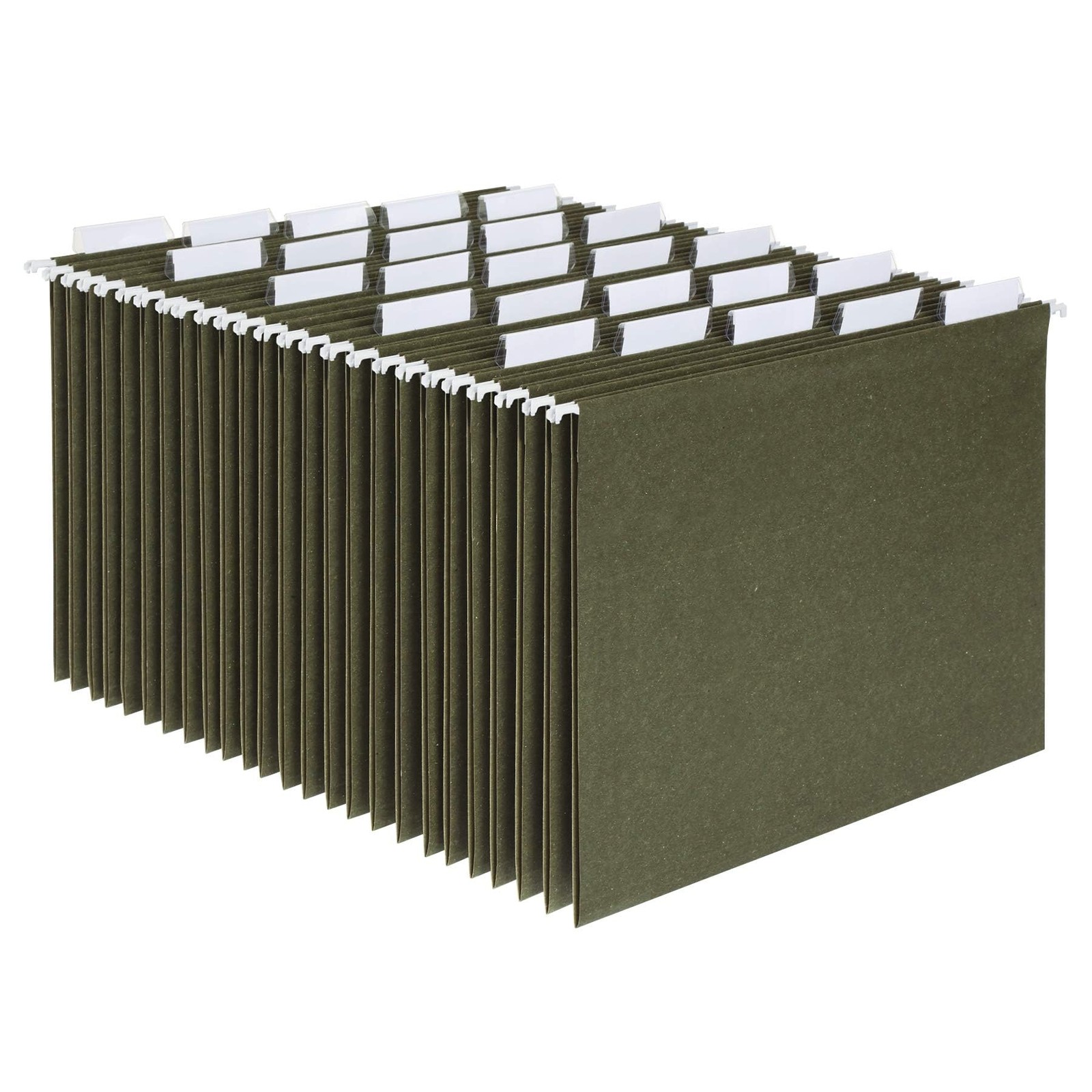 Recycled Hanging File Folders, 25 Pack, Green, Letter Size (8.5" x 11"), 5 Ta...