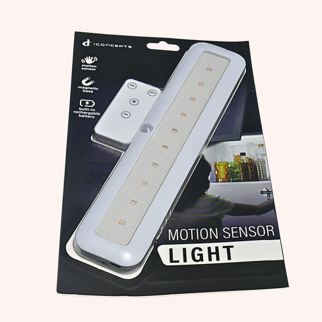 Motion Sensor Light LED Bar Magnetic Remote USB Rechargeable iConcepts 12in