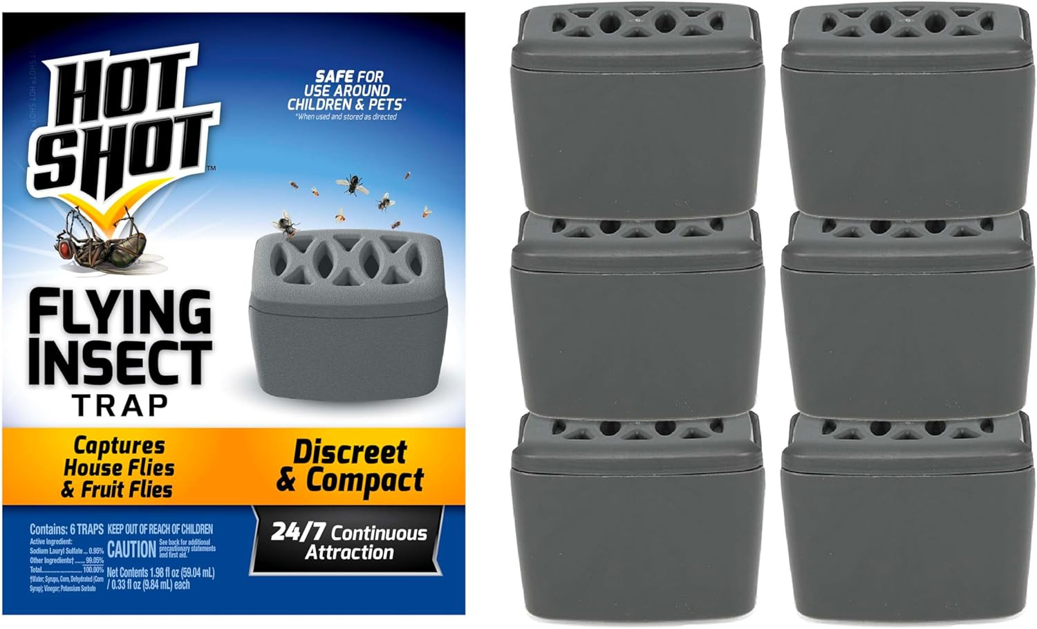 Flying Insect Trap, Discreet, Hassle-Free Trap Attracts, Captures House Flies an