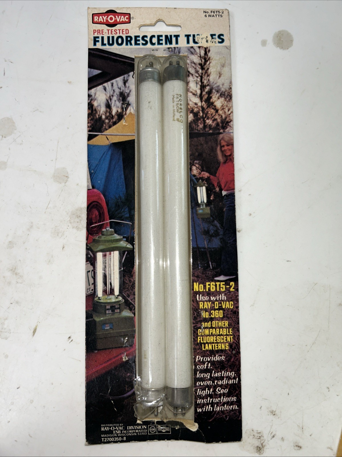 Ray-O-Vac 6 Watt Fluorescent Lantern Tubes New in Sealed  for 360 Part F6T5 NOS