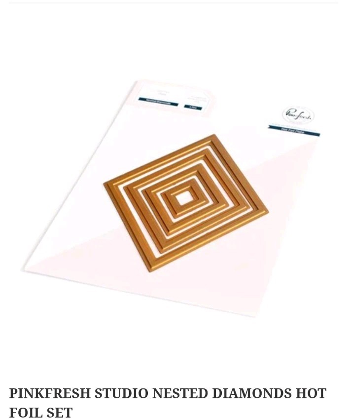 Pinkfresh Studio NESTED DIAMONDS Hot Foil Plate Set NEW!