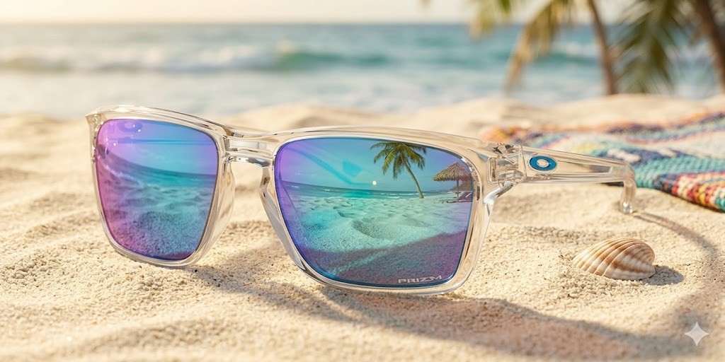Oakley Sylas Sunglasses OO9448-0457 Polished Clear Prizm Sapphire