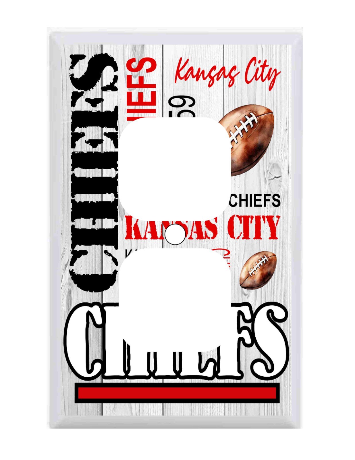 Kansas City Chiefs Subway Art Standard Wall Plate Outlet Cover NFL football mens