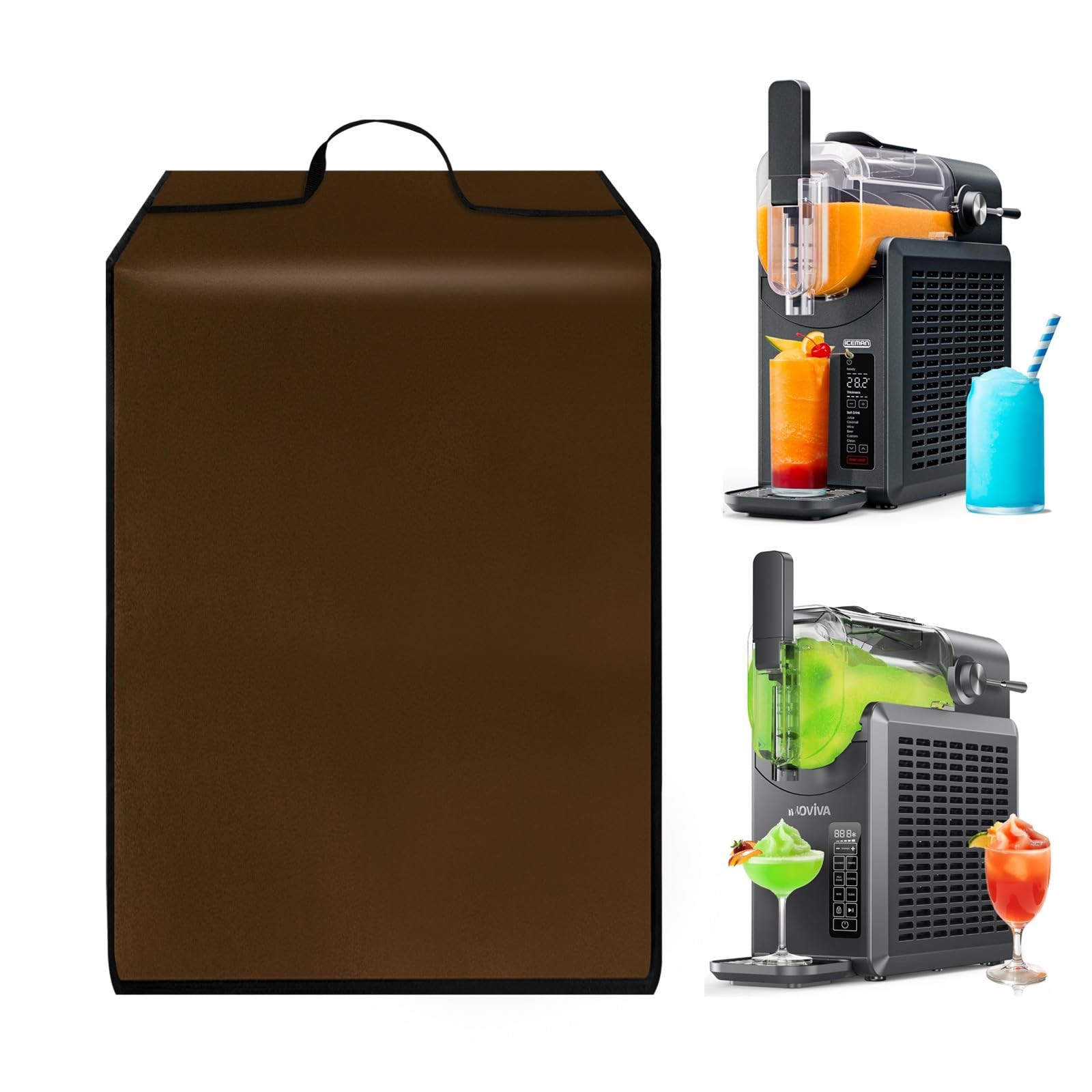 Brown Nylon Dust Cover for Chefman Slush-Ease 68oz Slushie Machine 17.3"H