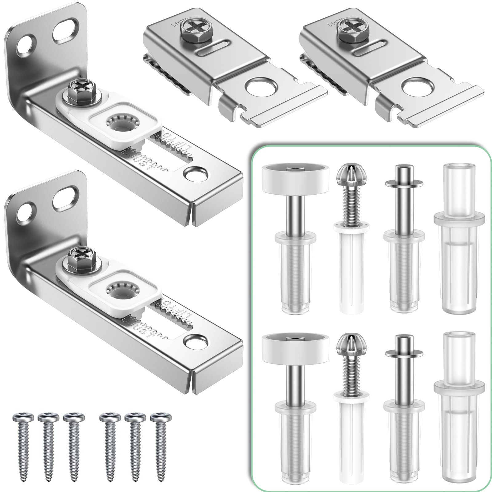 Bifold Door Hardware Repair Kit - 2 Pack Bi-fold Sliding 2 Pack, Silver