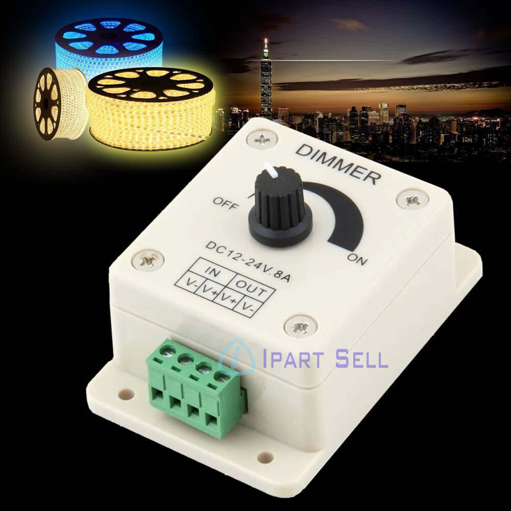 New Manual Dimmer Switch 12V-24V 8A Mountable With Terminals For LED Strip Light