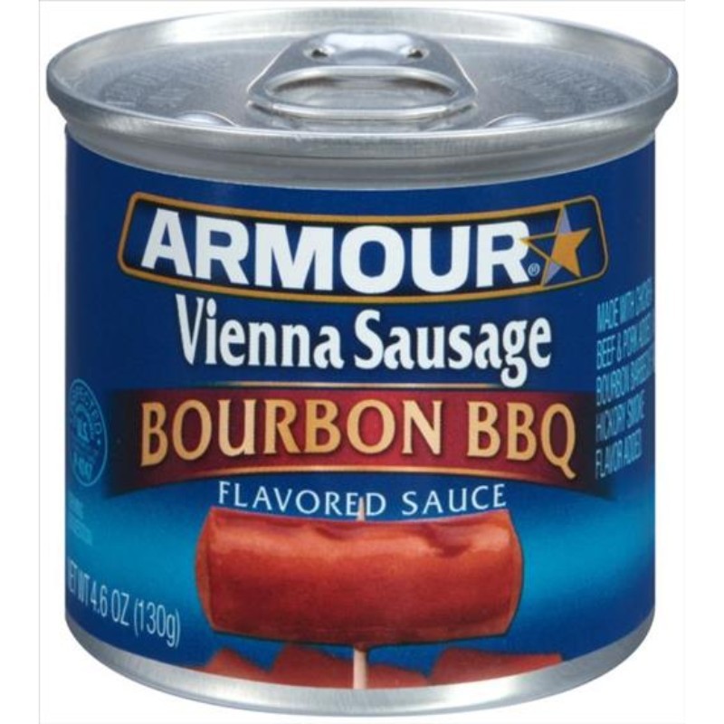 5x Armour Vienna Sausage Bourbon BBQ Bulk Snack Treats New Sealed 4.6oz