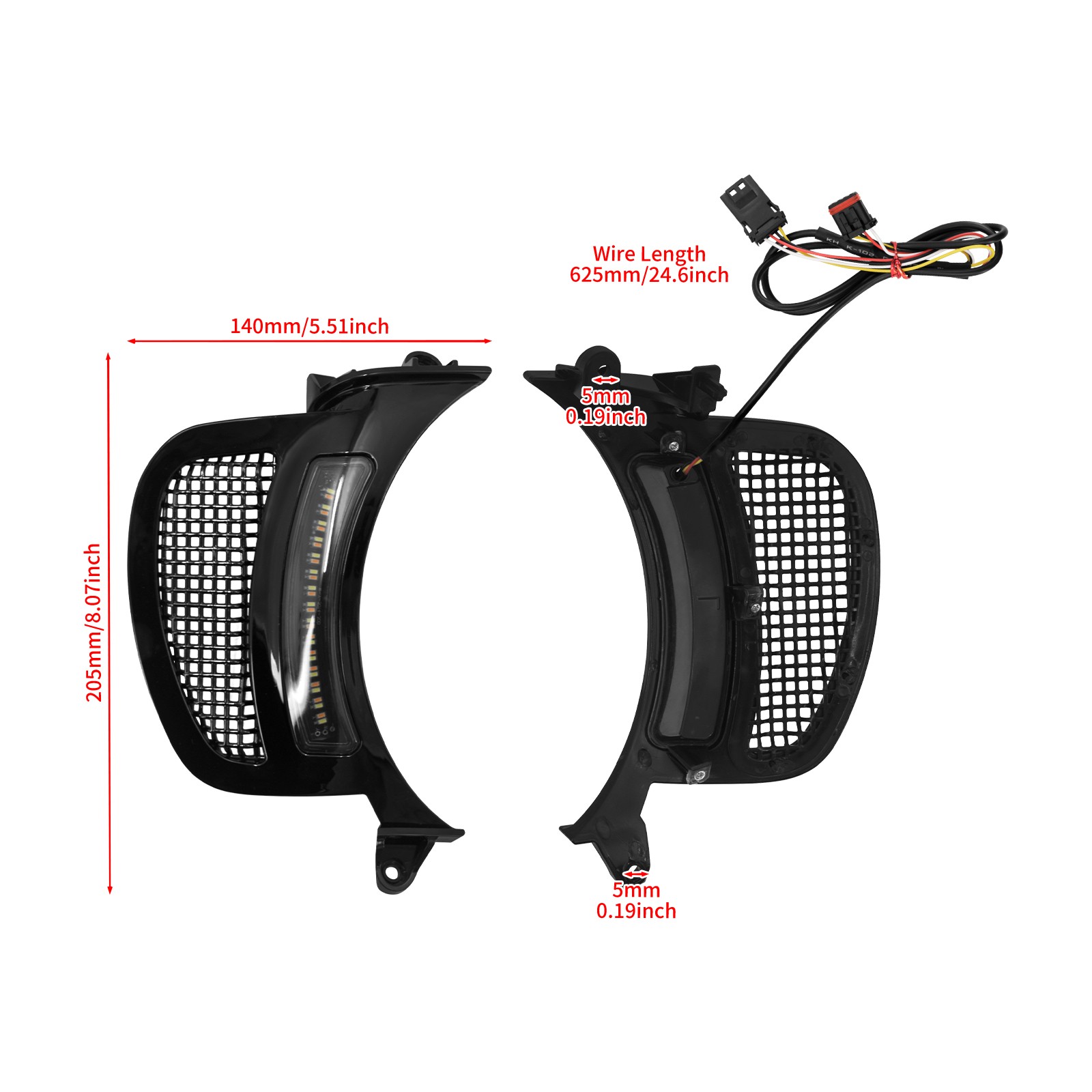 Headlight Vent Accent LED Running Turn Signal Light For Harley Road Glide 2015+