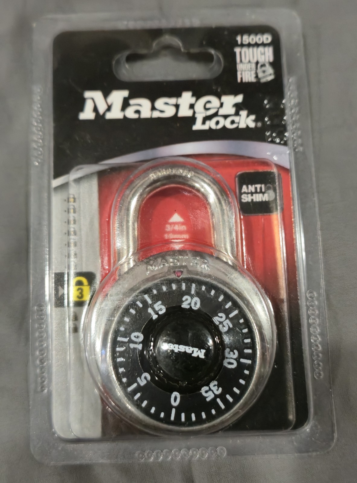 Master Lock 1500D Combination Padlock Steel 9/32" Shackle Indoor Outdoor 3/4"