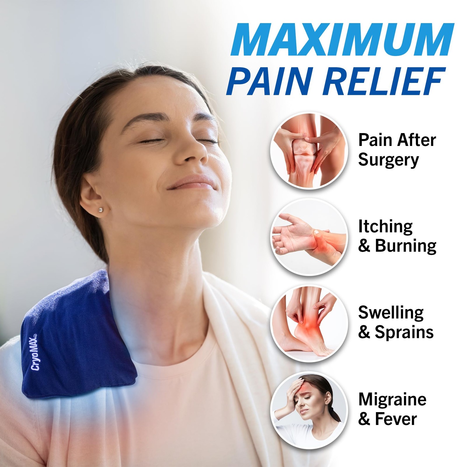 Cold Pack, 8 Hour Reusable Cold Therapy Ice Pack for Elbows, Knees, Neck + Mo...
