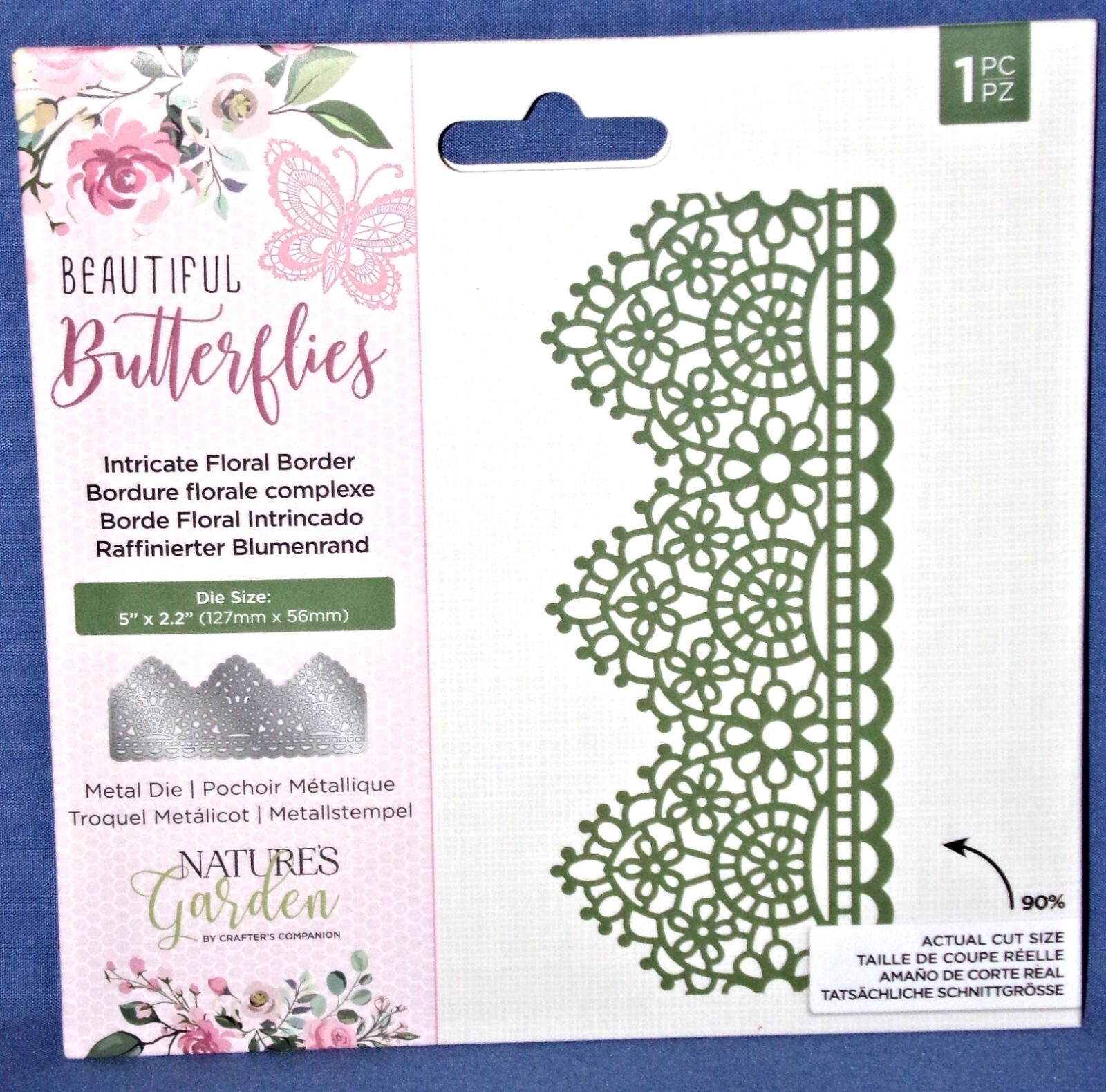Crafters Companion Beautiful Butterflies Intricate Floral Border Die 1pc New