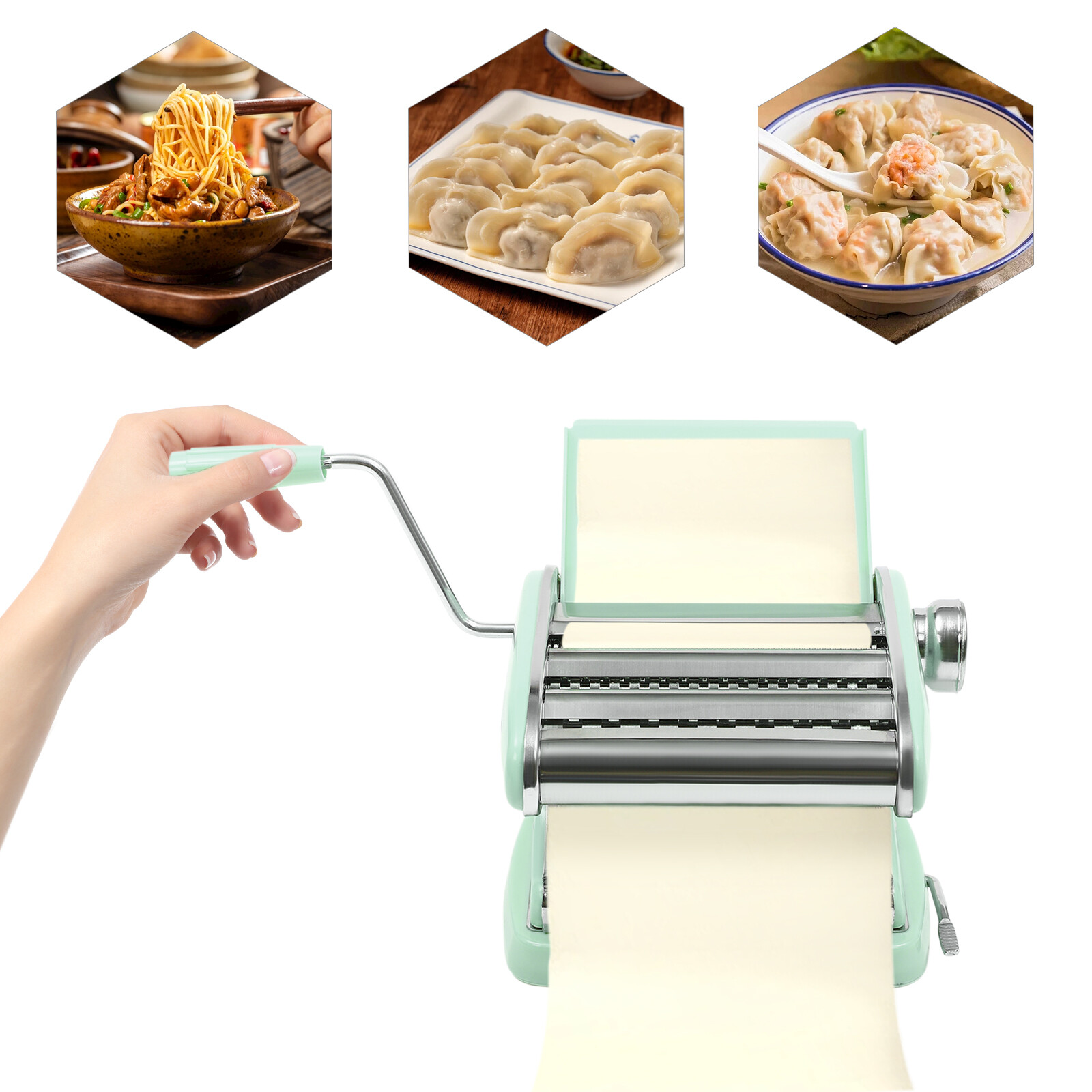 Pasta Maker Machine with 6 Adjustable Thickness Settings  Dough Roller
