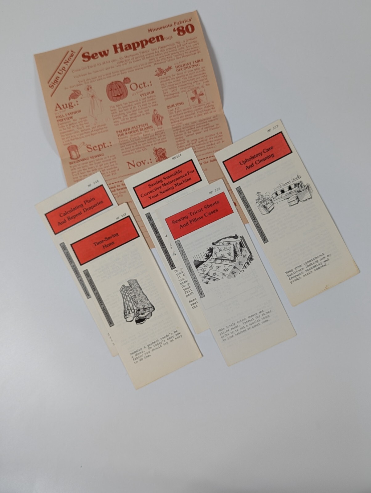 Minnesota Fabrics Sewing Aid Pamphlets Paper Ephemera Vintage 1980 Collectible