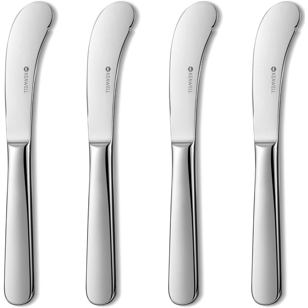 Premium 4-Piece 6.7" Stainless Steel Butter Knives Set Dishwasher Safe