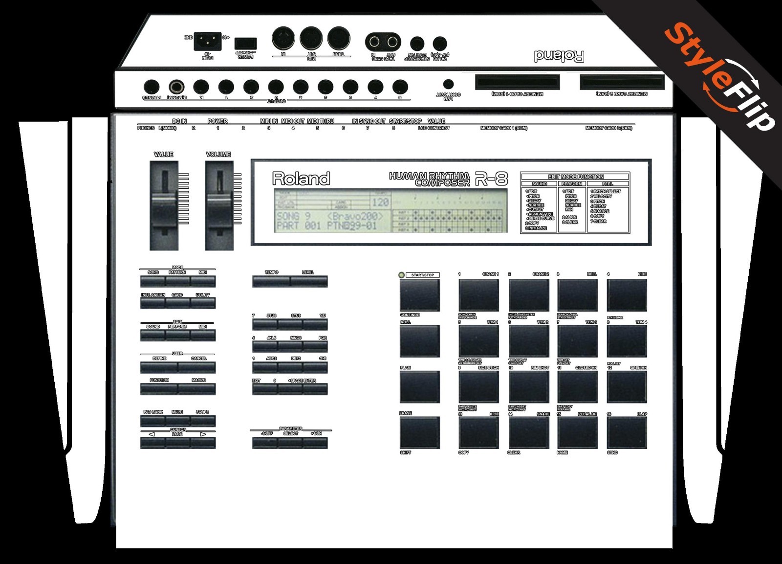 Roland R-8 MK1 Skin | White | Protective Decal | StyleFlip