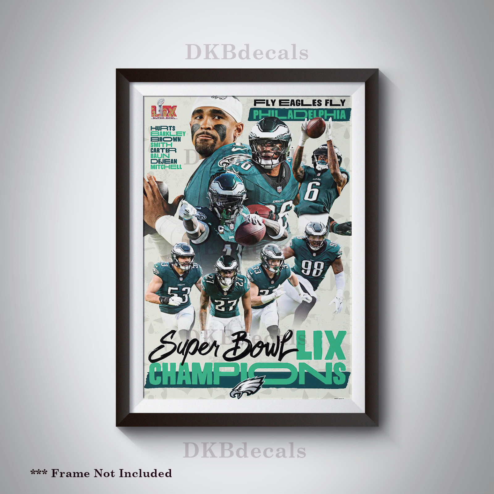 Super Bowl LIX Champions Philadelphia Eagles Poster - Sizes up to 13" x 19"