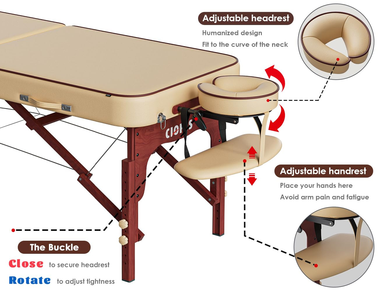 Portable 84" Massage Table - Heavy Duty, Adjustable, Lightweight with Carry Bag