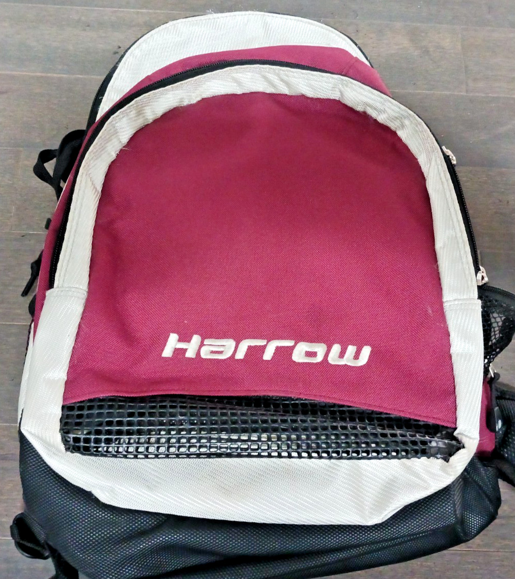HARROW ELITE SPORTS BACKPACK WHITE BLACK RED FIELD HOCKEY LACROSSE NICE!!!