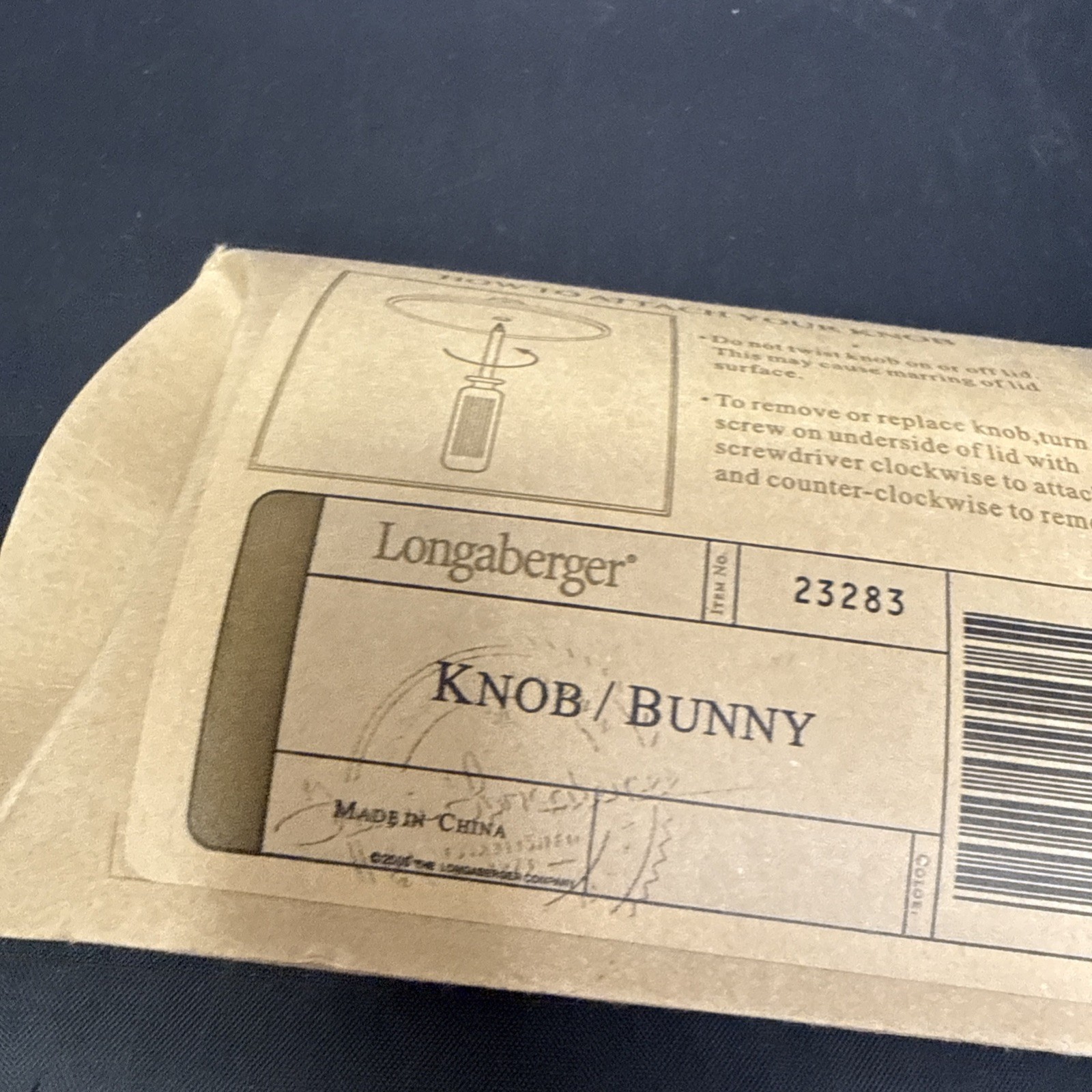 Longaberger Knob Bunny #23283 Easter Spring