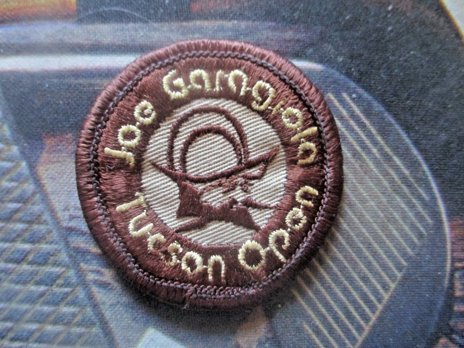 vtg - PGA TOUR golf patch - JOE GARAGIOLA TUCSON OPEN - 1977-1983 - Brown - #2