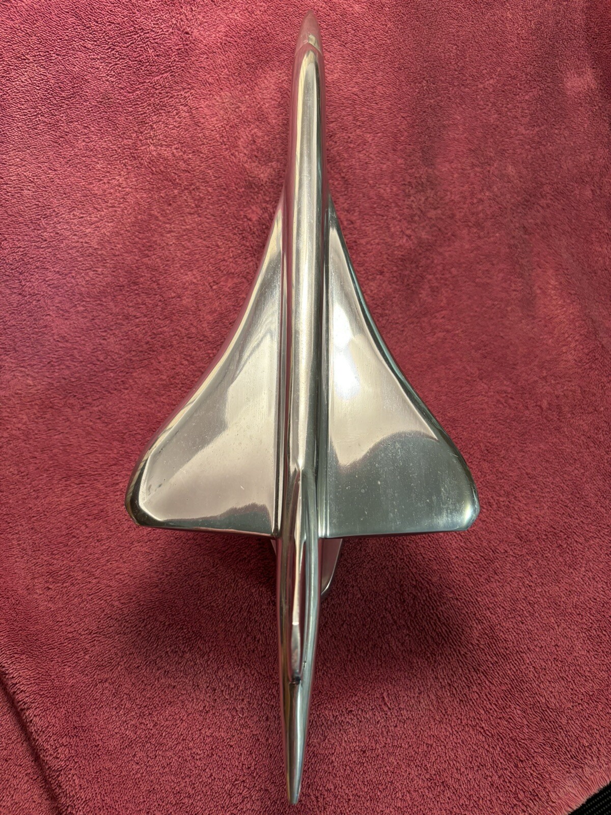 DESKTOP SUPER SONIC TRANSPORT MODEL W/ STAND, POLISHED ALUMINUM 18” LONG