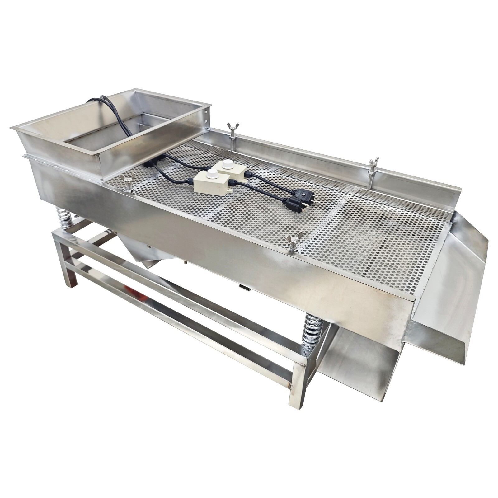 Single Layer 7mm Electric Sifter Shaker Stainless Steel Linear Vibrating Screen
