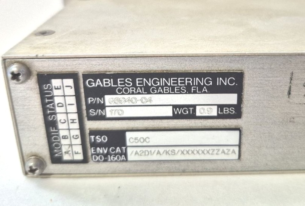 Gables G6940-04 Aircraft Audio Jack Control Panel