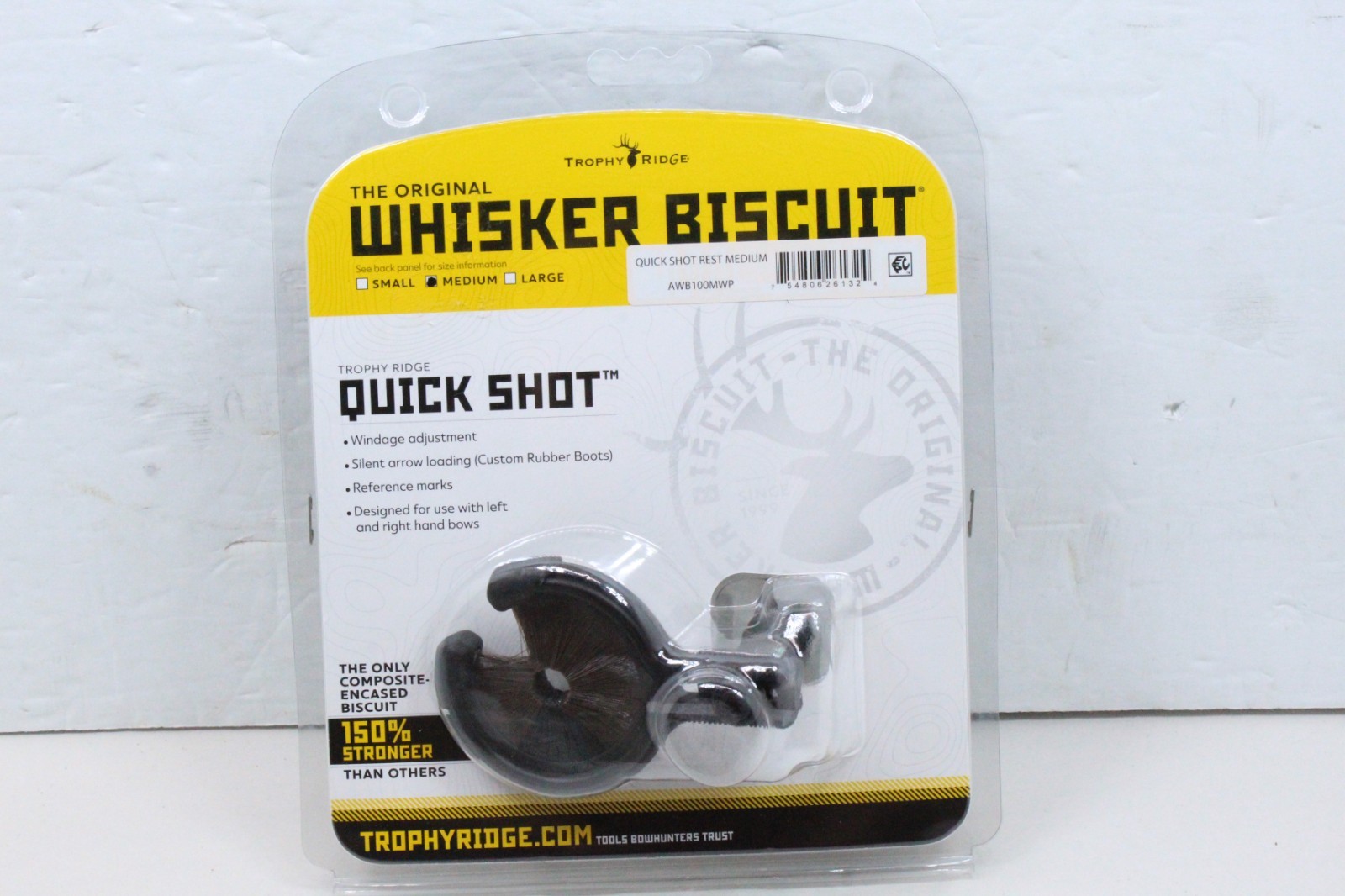 New Trophy Ridge Whisker Biscuit Quick Shot - MEDIUM - Archery Rest