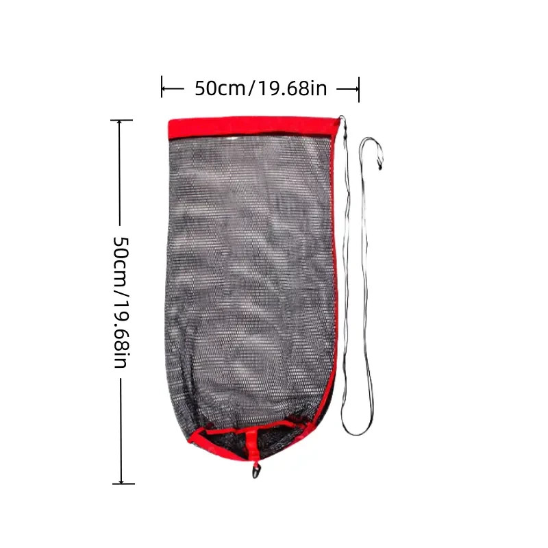 Nylon Fishing Net Bags - Black Mesh - 2pcs