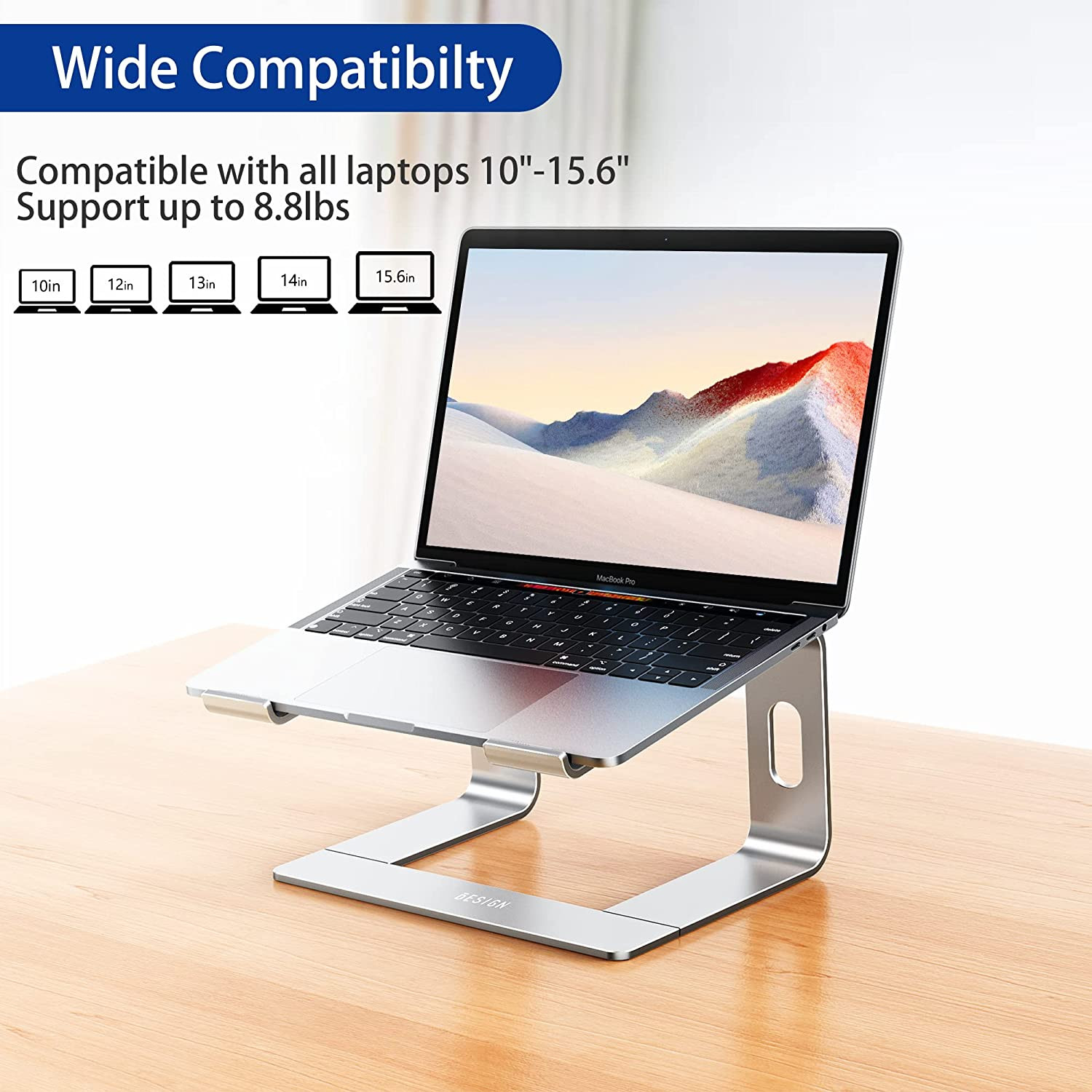 LS03 Aluminum Laptop Stand, Ergonomic Detachable Computer Stand, Notebook Riser