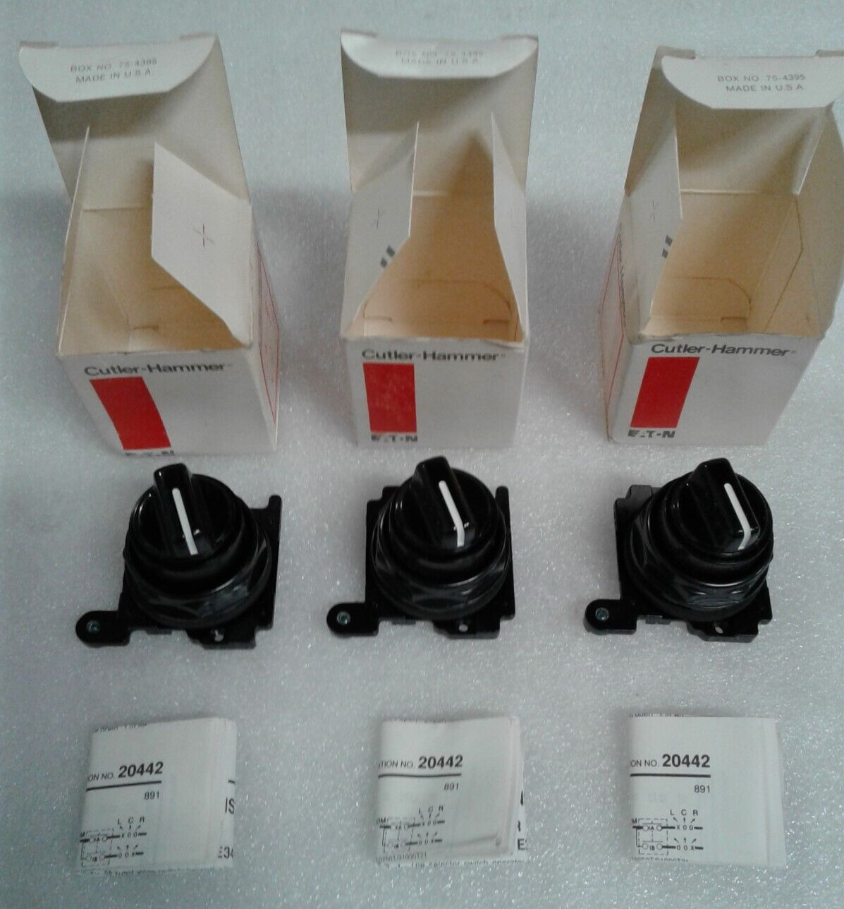 Cutler Hammer E34VTBK1 Selector Switch Series A1  -  Lot of 3