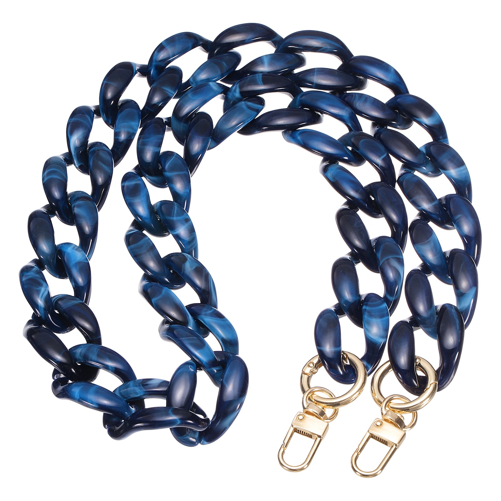 33 x 1 Inch Purse Charm Chain, Acrylic Purse Chain with Buckles, Blue