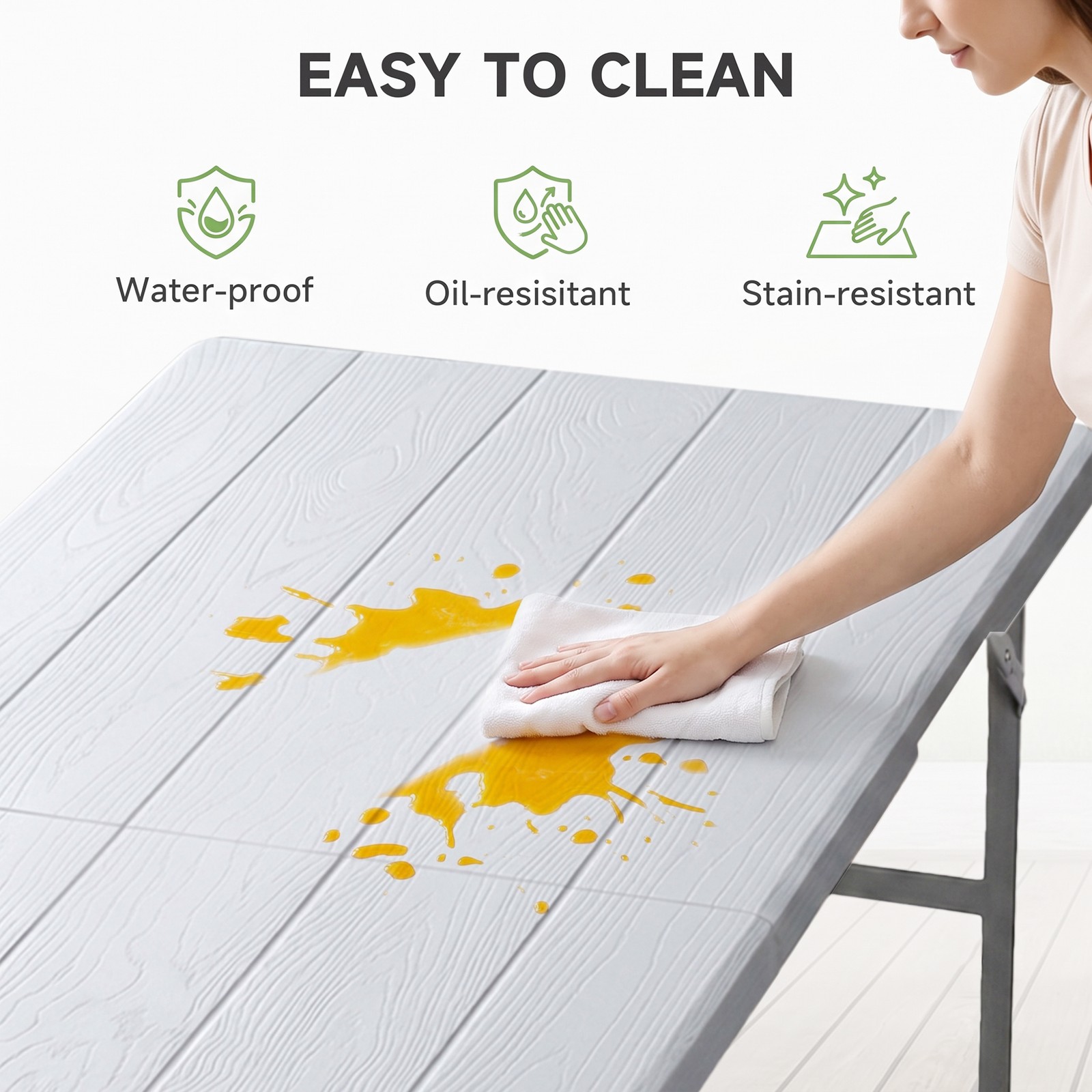Compact Foldable Picnic Table with Storage Benches Weather Resistant HDPE Table
