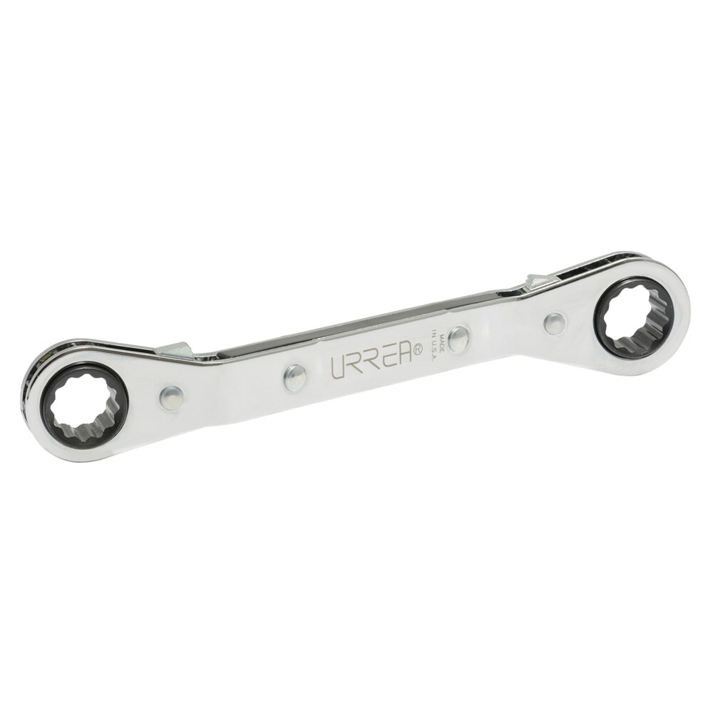 Urrea 1186M Chrome Offset Reversible Ratcheting Box End Wrench 12-Pt 16 x 18 mm
