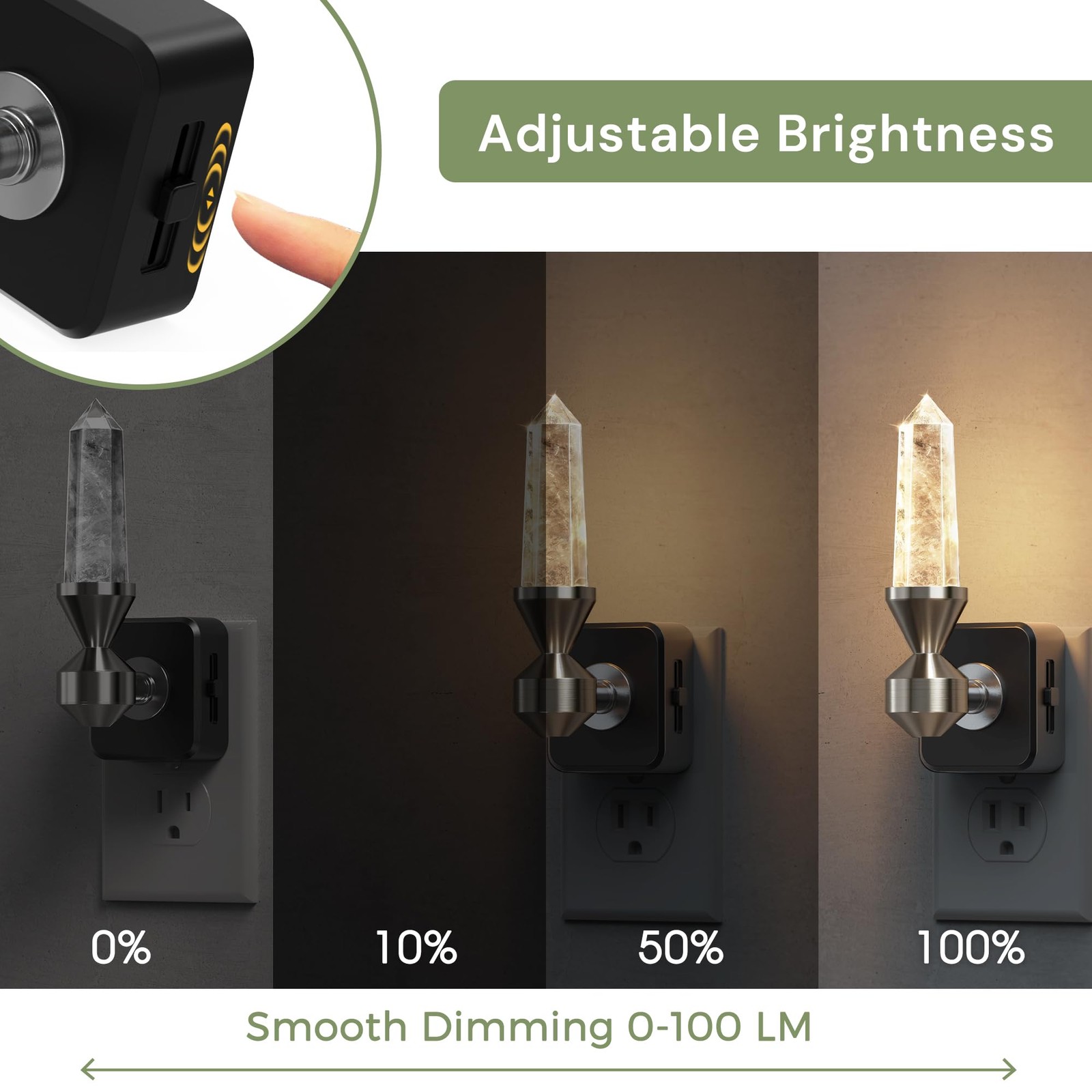 Night Light: Night Lights Plug into Wall, Dimmable Night Light Aesthetic Crys...