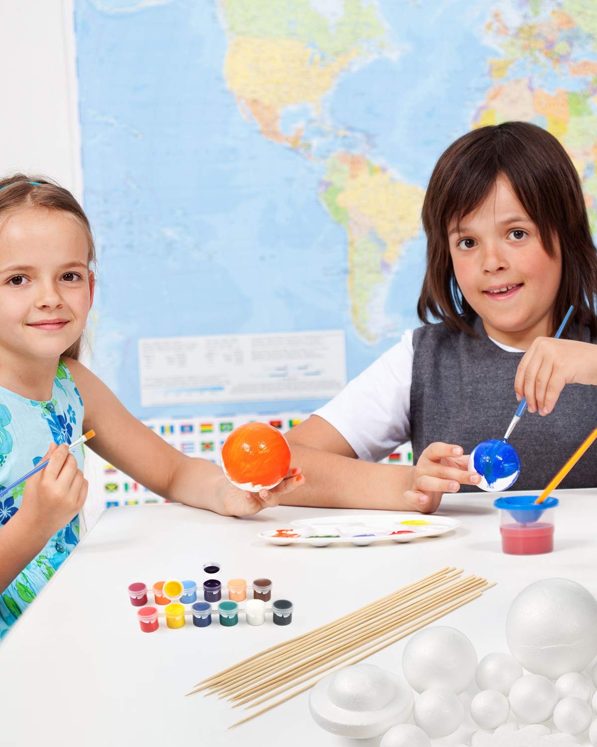 Solar System Model Foam Kit Includes 14PCS Mixed Sized Polystyrene Spheres Ba...