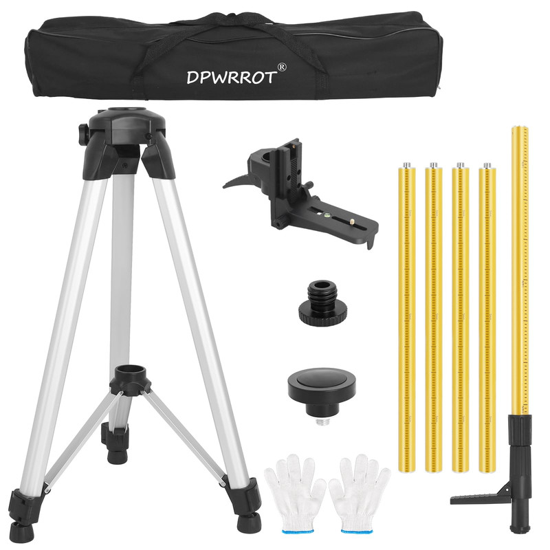 Dpwrrot Telescoping Laser Level Pole Tripod 12Ft./3.7M Laser Level Tripod