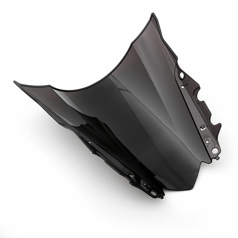 Black Double Bubble Windscreen Windshield ABS For Yamaha YZF R3 R25 2015-2018
