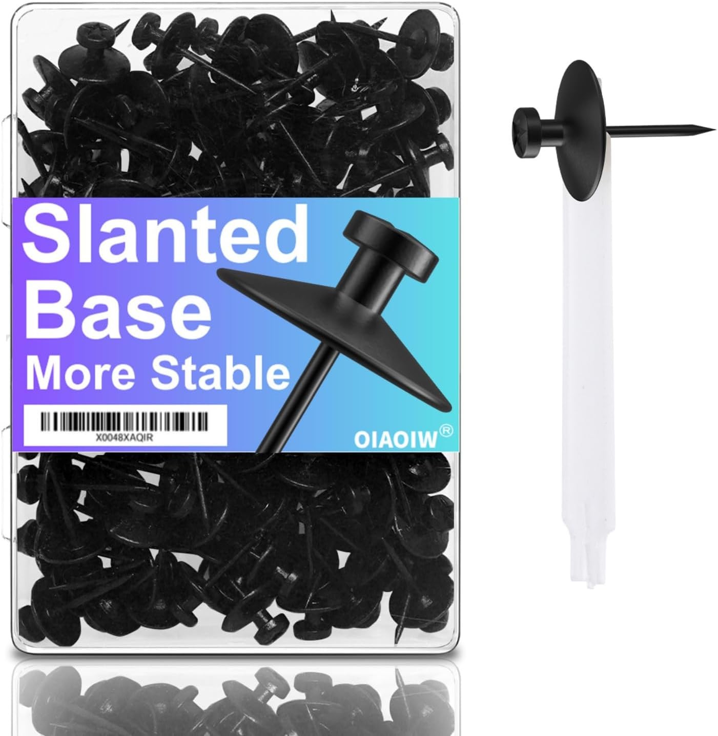 50Pcs Black Thumb Tacks - Heavy Duty Double Headed Metal Wall Tacks