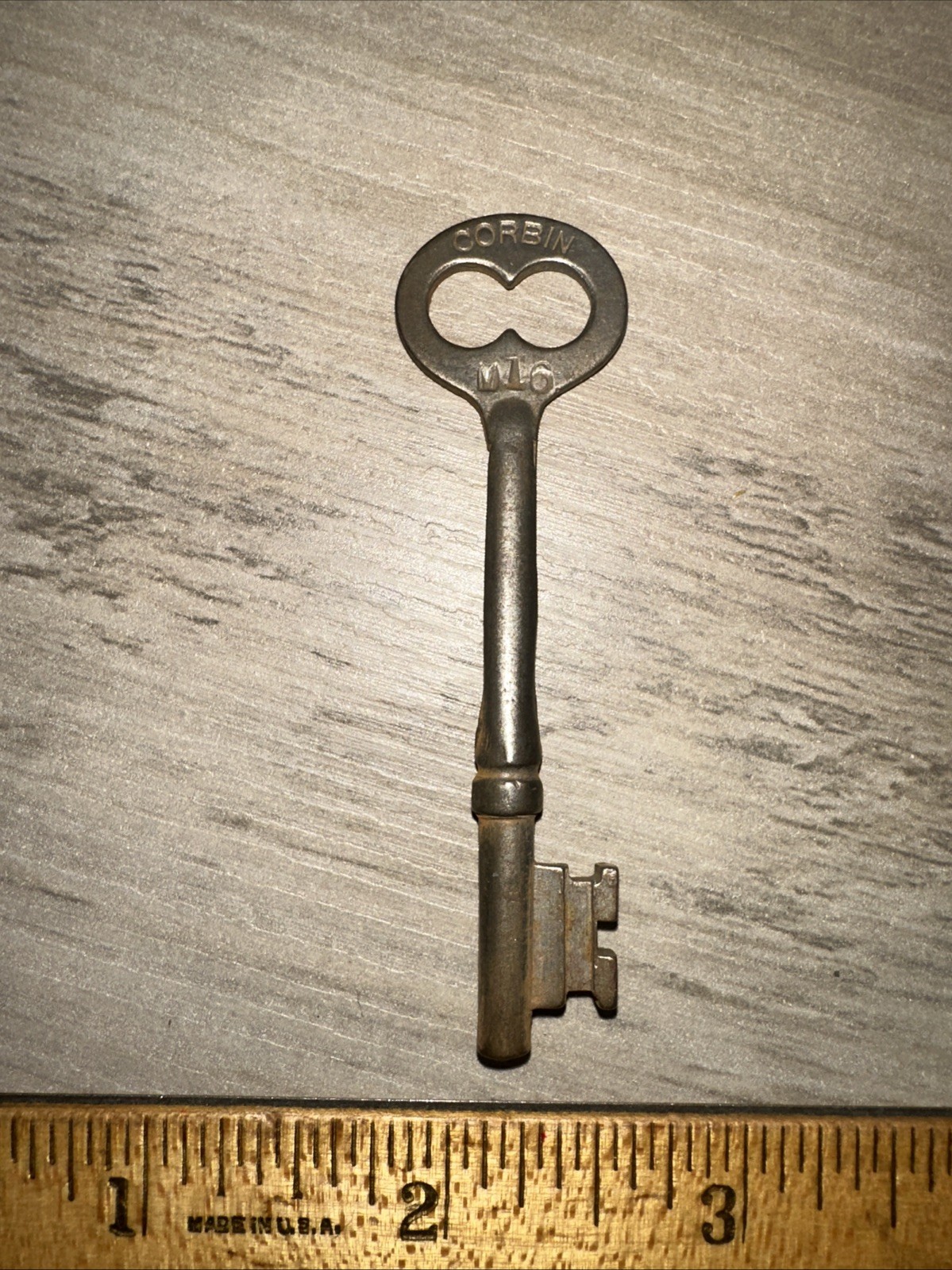 Antique Corbin Skeleton Key #M16 Solid Barrel Key