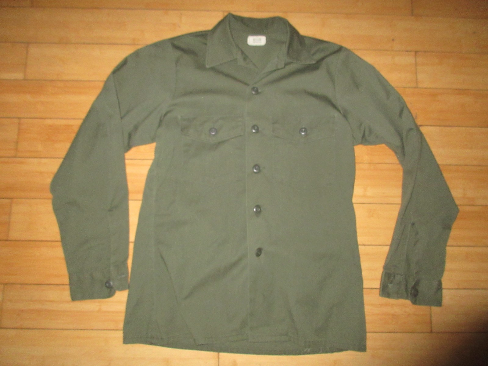 1970's US ARMY Shirt Mans Utility Poly Cotton Durable Press OG-507 Med 15.5 x 35