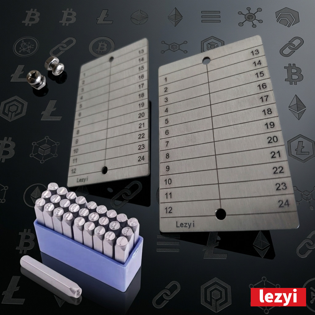 Lezyi Titanium Plate Seed Phrase Kit DIY Crypto Cold Wallet Recovery