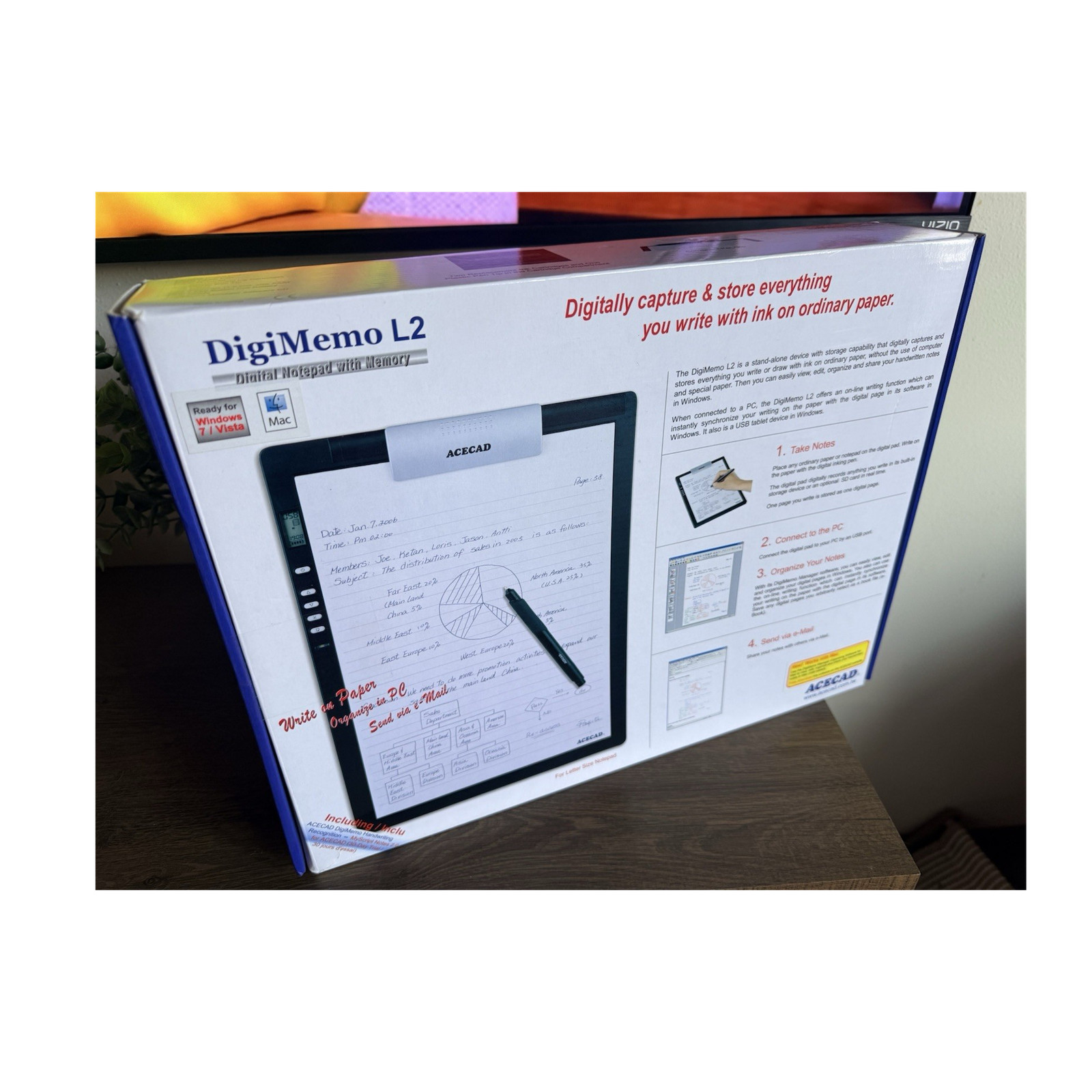 ACECAD DigiMemo L2 Digital Notepad Graphics Tablet USB DM-L2 Sealed New in Box