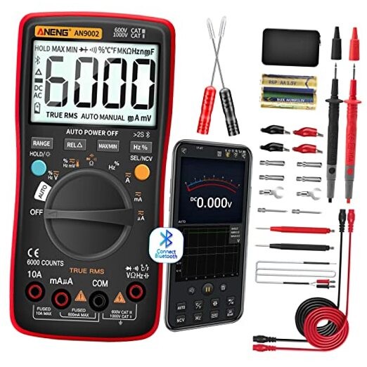 Bluetooth Multimeter Digital Tester Auto-ranging TRMS 6000 Counts Ohmmeter