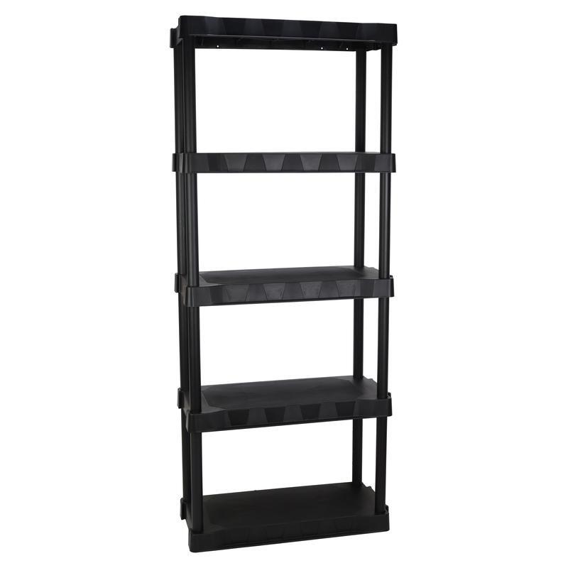 5-Tier Plastic Garage Shelving Unit Easy Assembly Durable Storage Solution New