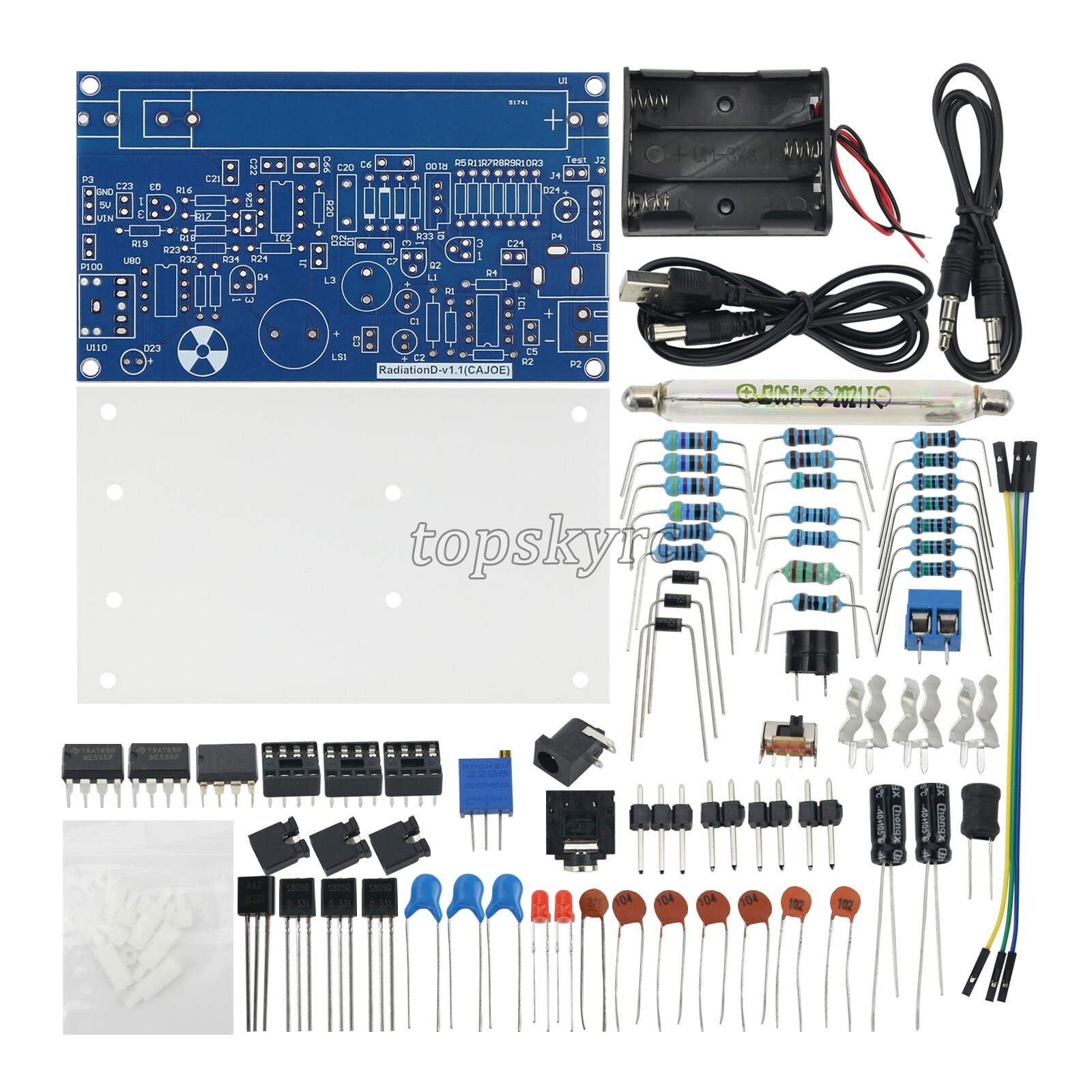 GC-1602-NANO Nuclear Radiation Detector Unassembled DIY Geiger Counter Parts Kit